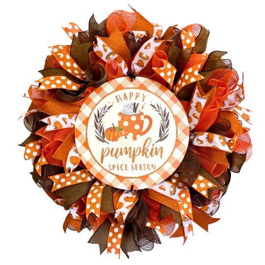 Happy Pumpkin Spice Season Wreath - Happy Pumpkin Spice Wreath - The Wreath Shop