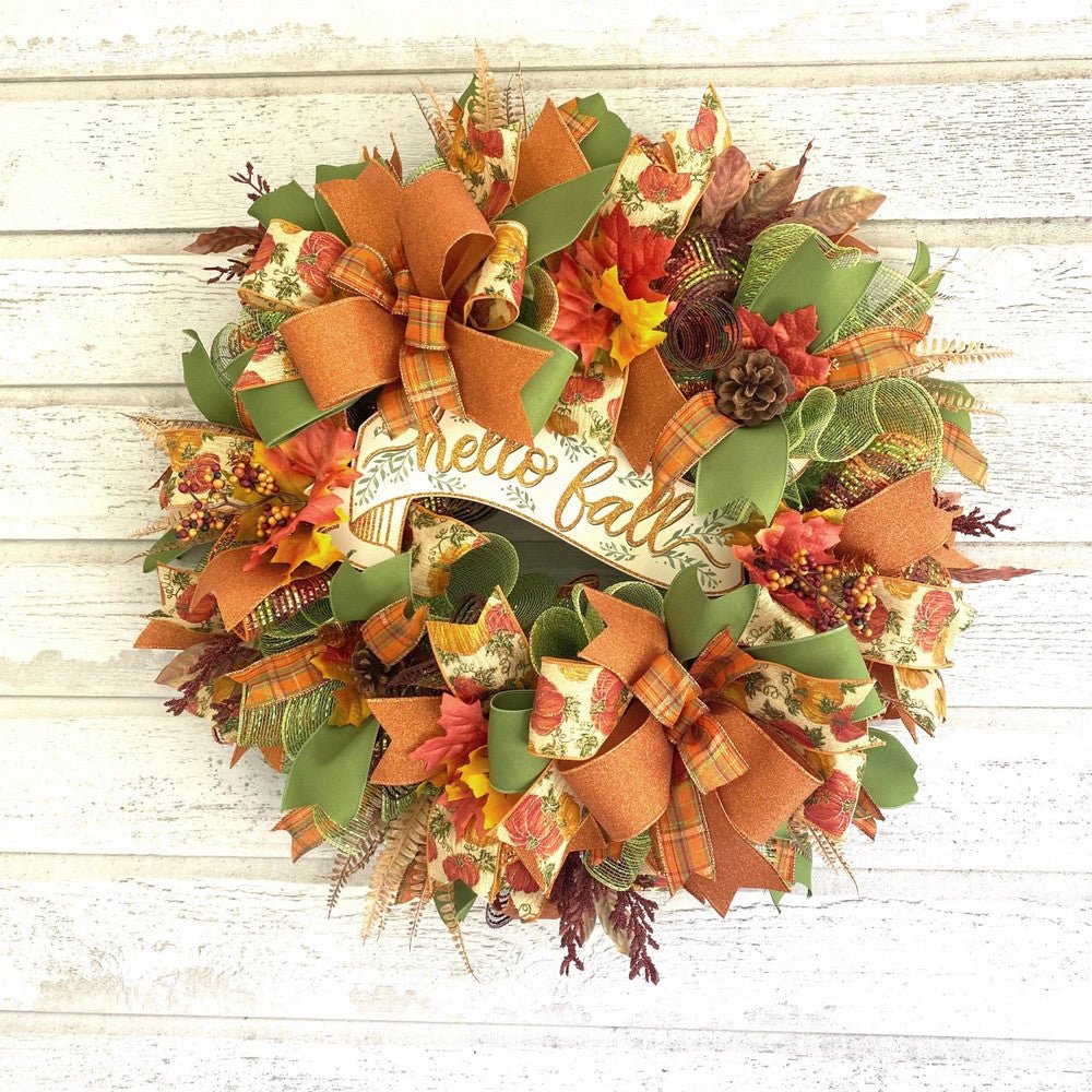 Hello Fall Wreath (Example Only) - Hello Fall Wreath - The Wreath Shop