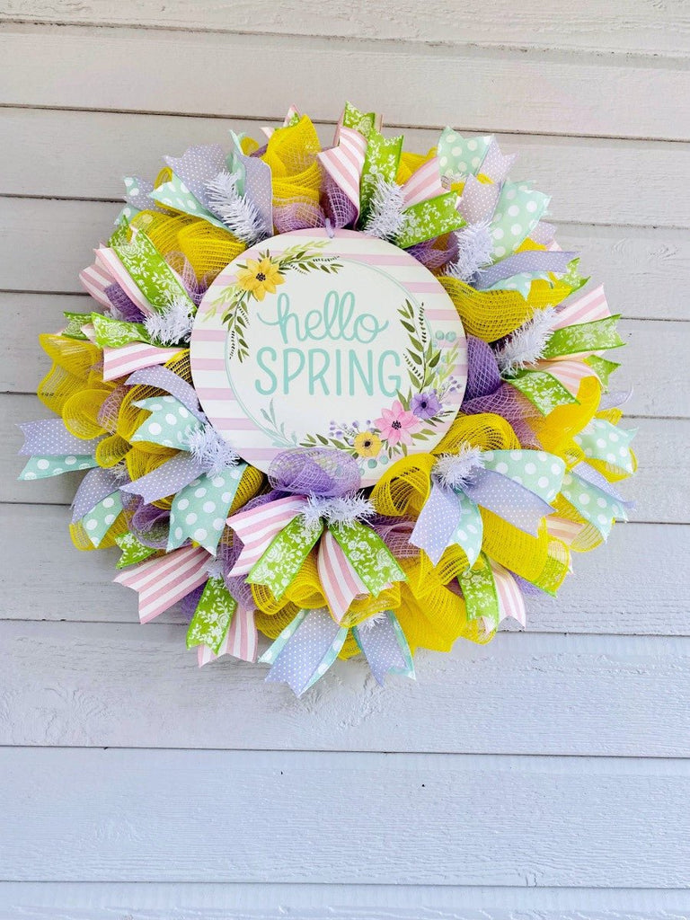 Hello Spring Wreath - Free Shipping - Hello Spring Wreath - The Wreath Shop
