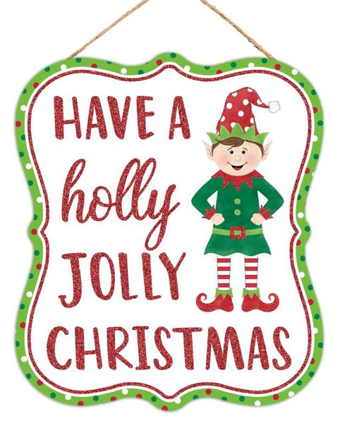 Holly Jolly Elf Sign - AP8980 - The Wreath Shop
