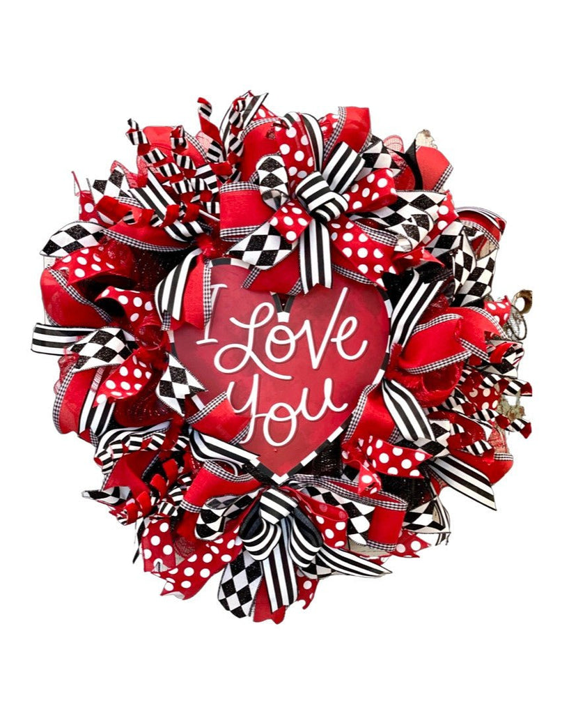 I Love You Heart Wreath - Free Shipping - I Love You Wreath - The Wreath Shop