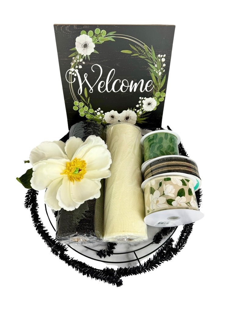 Julie's Crafting Boutique Welcome Magnolia Wreath Kit - Welcome Magnolia Wreath Kit - The Wreath Shop