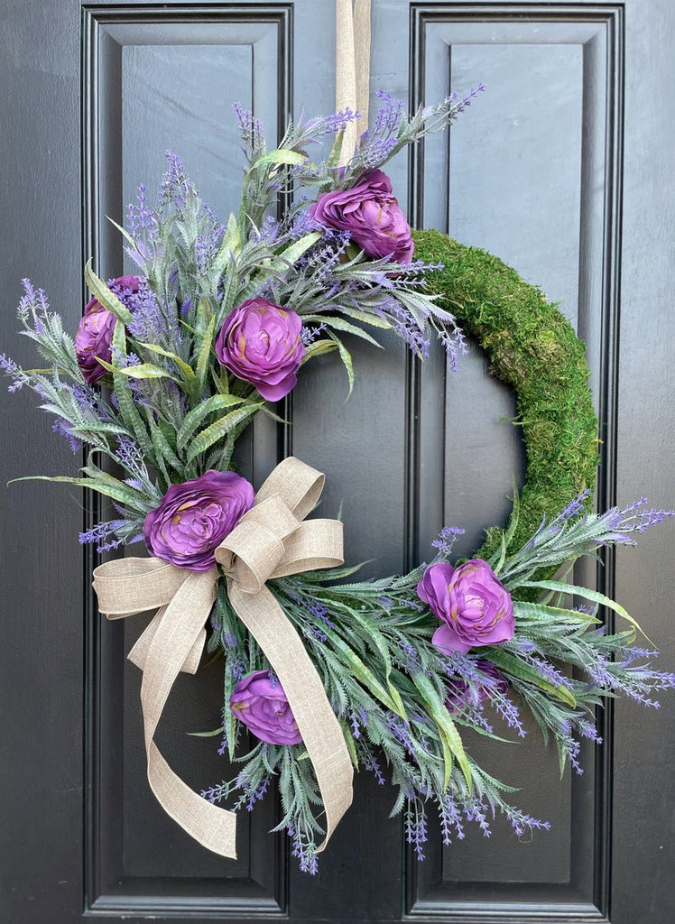 Lavender Floral Wreath - Free Shipping - Lavender Floral Wreath - The Wreath Shop