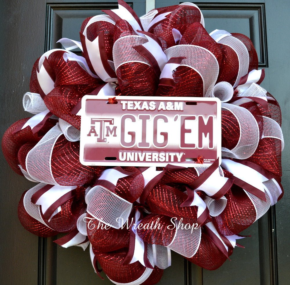 Mesh Texas A&M Wreath (Example Only) - WRTH504 - The Wreath Shop