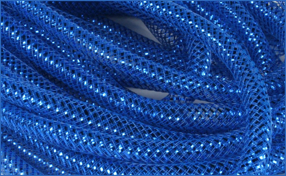 Metallic Deco Flex Tubing: Royal Blue with Royal Blue Foil - 8mm - RE300459 - The Wreath Shop