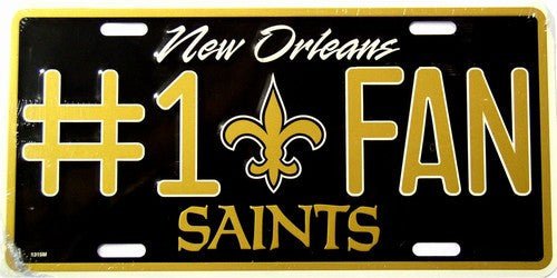 New Orleans Saints #1 Fan NFL Embossed Metal License Plate - MTF1302 - The Wreath Shop