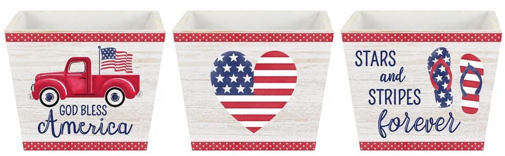 Patriotic Planters, Sold Individually - HJ9018-truck - The Wreath Shop