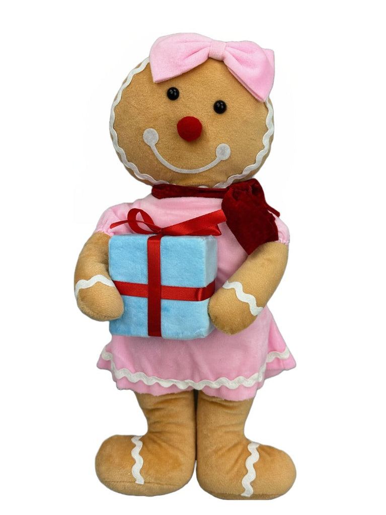 Pink 17" Plush Gingerbread Girl - 85832PK - The Wreath Shop
