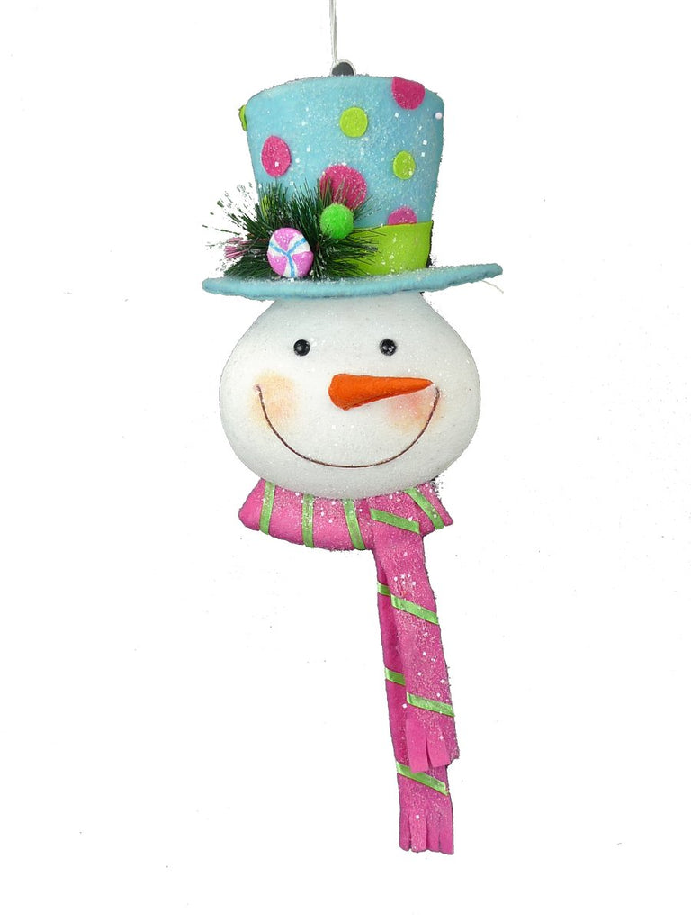 Pink/Blue Snowman Head - 84468PKBL - The Wreath Shop