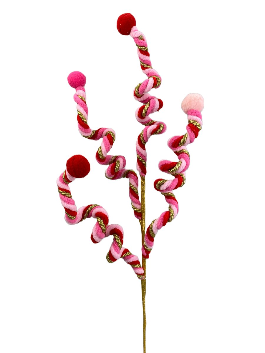 Pink/Red/Gold Curly Spray 29" 85741RDPKGD The Wreath Shop
