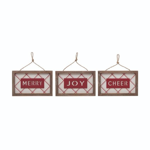 Plaid Christmas Box Frame Signs - M2661 - Merry - The Wreath Shop