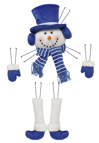 Plush Snowman Wreath Decor Kit: Blue - XC610445 - The Wreath Shop