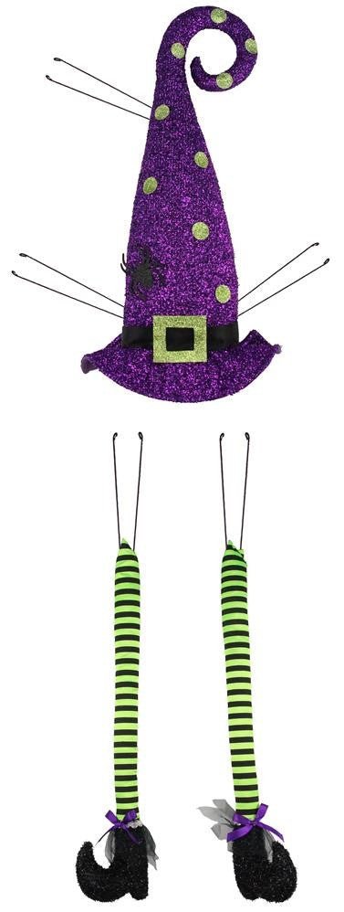 Polka Dot/Stripe Witch Kit: Purple/Grn - HH7453 - The Wreath Shop