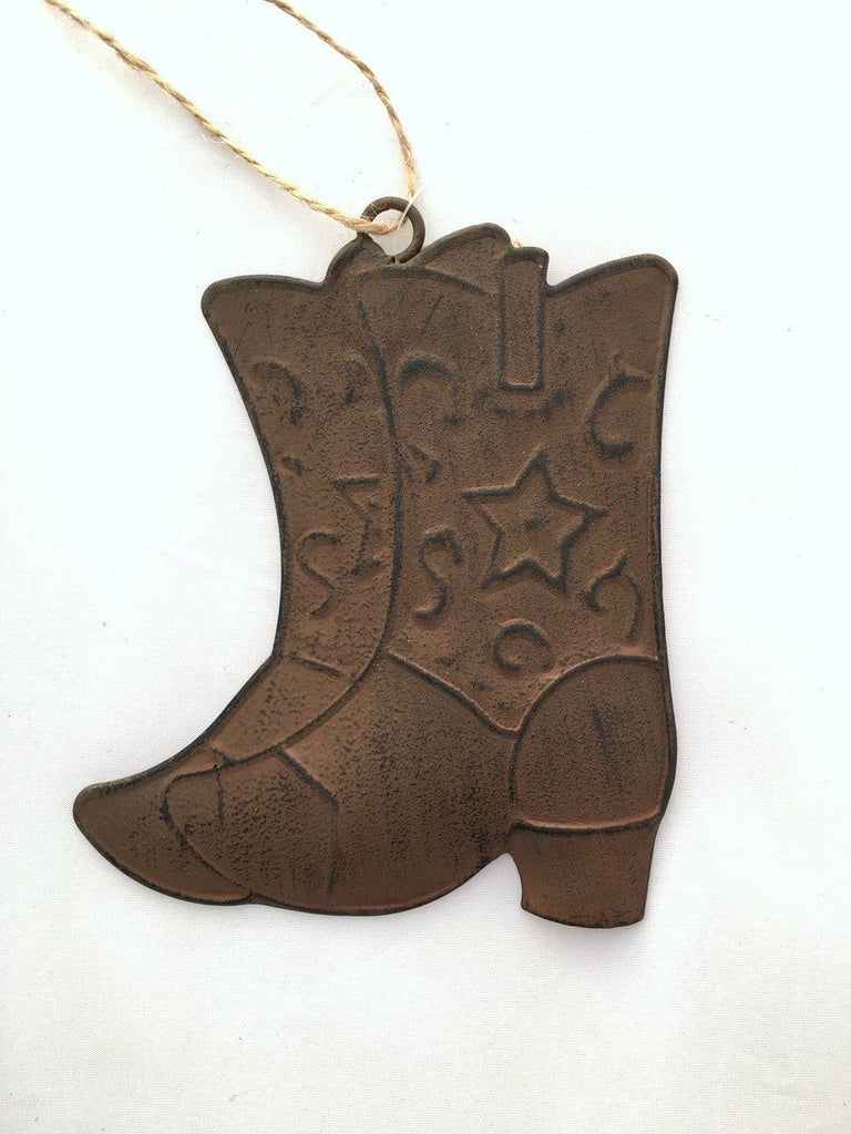 Rustic Tin Cowboy Boot Ornament - MS124582-boot - The Wreath Shop