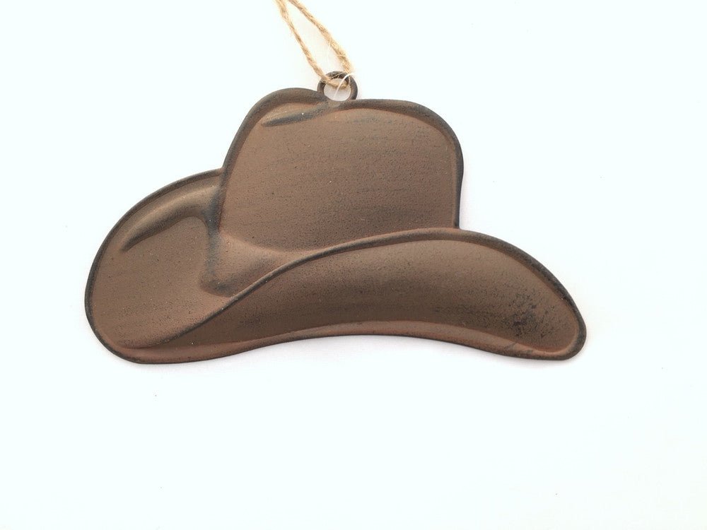 Rustic Tin Cowboy Hat Ornament - MS124582-hat - The Wreath Shop