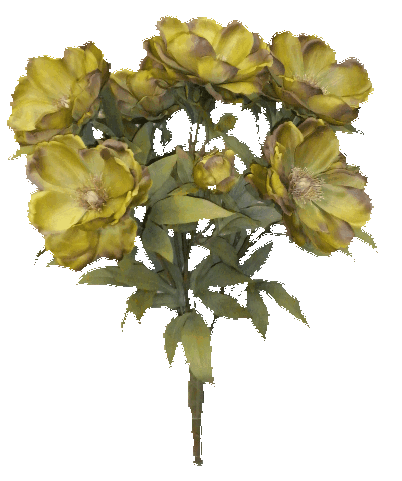 Silk Magnolia Bush: Green/Brown (9) - 52371-GRN - The Wreath Shop