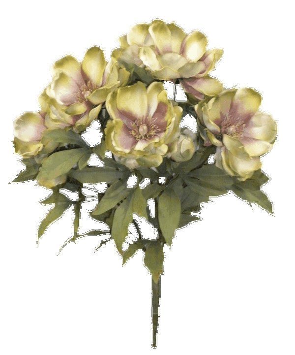 Silk Magnolia Bush: Mauve/Green (9) - 52371-MVGN - The Wreath Shop