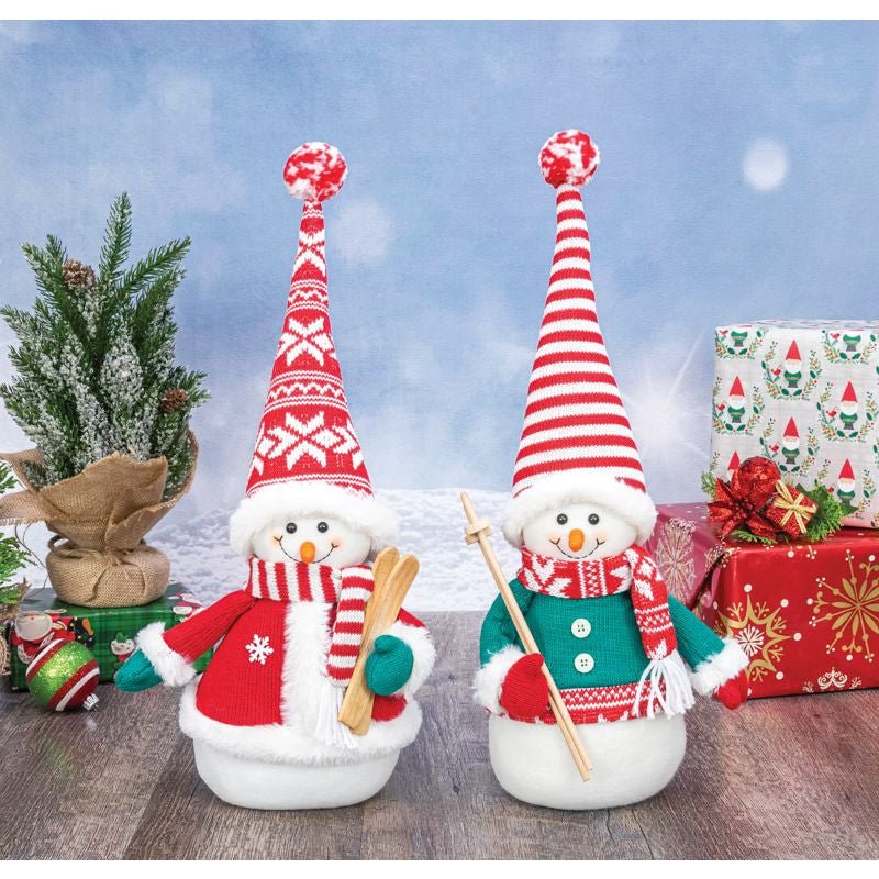 Skier Snowman Sitters - 12471 - red - The Wreath Shop