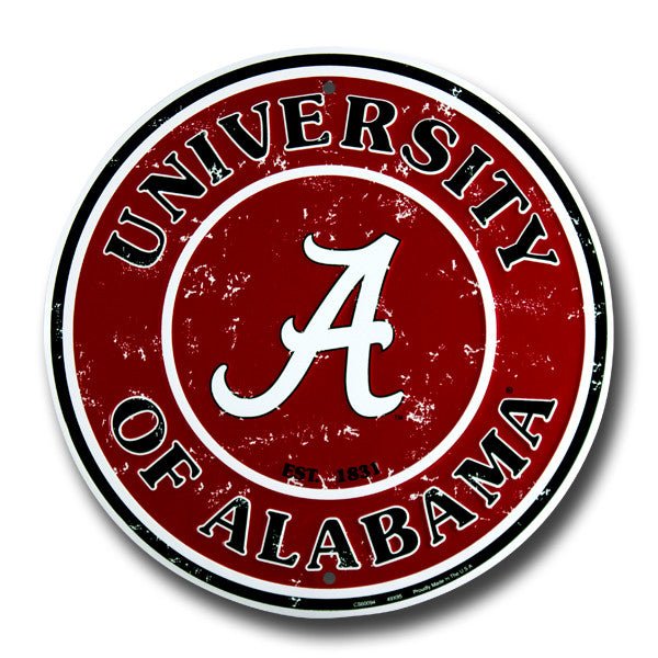 University of Alabama Embossed Metal Circular Sign - CS60094 - The Wreath Shop