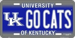University of Kentucky Go Cats Embossed Metal License Plate - LP-2754 - The Wreath Shop