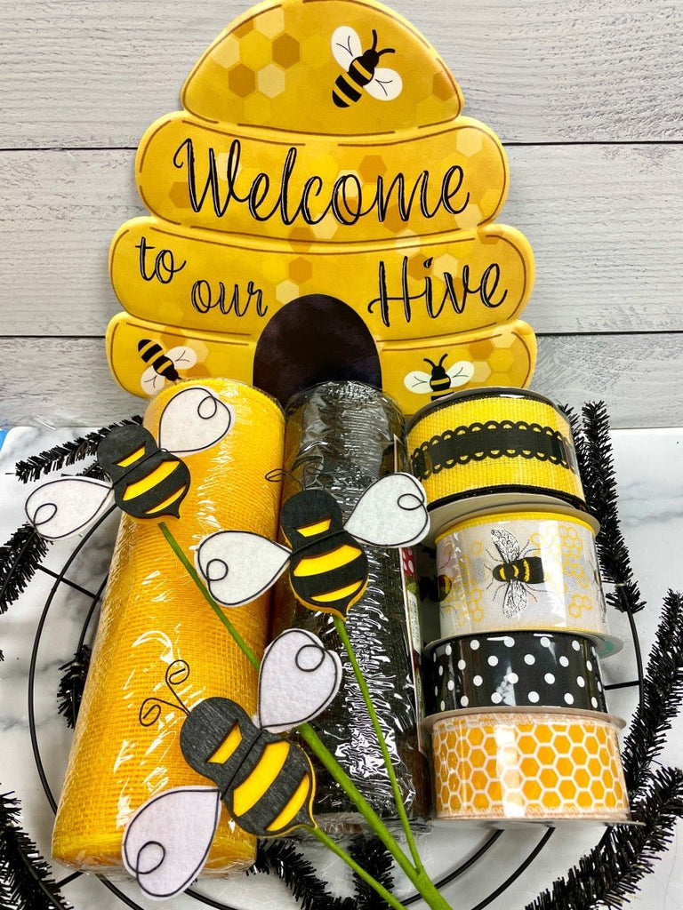 Welcome To Our Hive Wreath Kit - Bee Hive Wreath Kit - The Wreath Shop