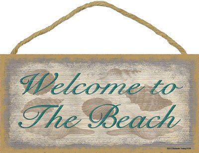 Welcome to the Beach Wooden Sign - SJT91339 - The Wreath Shop