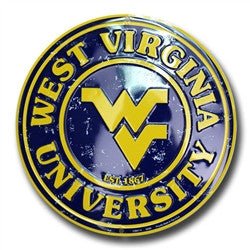 West Virginia Mountaineers Embossed Metal Circular Sign - CS60114 - The Wreath Shop
