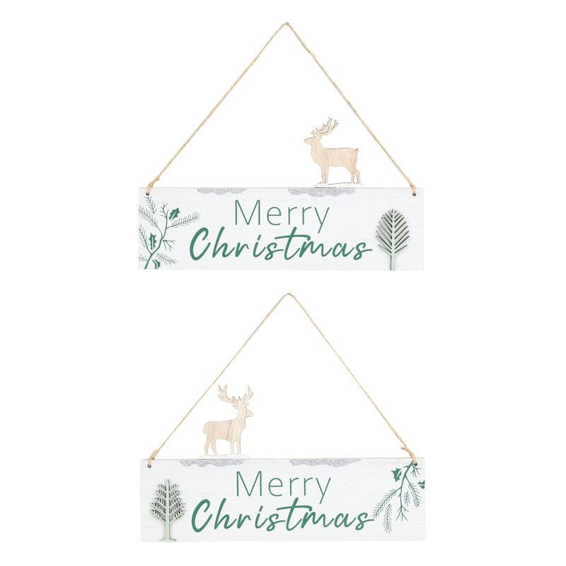 White Forest Merry Christmas Wood Sign - 12272 - The Wreath Shop