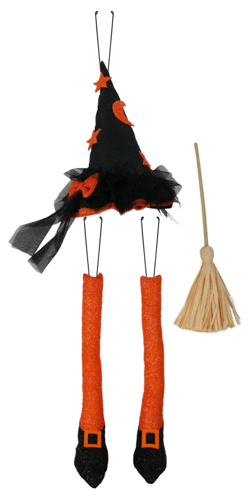 Witch w/ Broom Kit: Black/Orange - HH7468 - The Wreath Shop