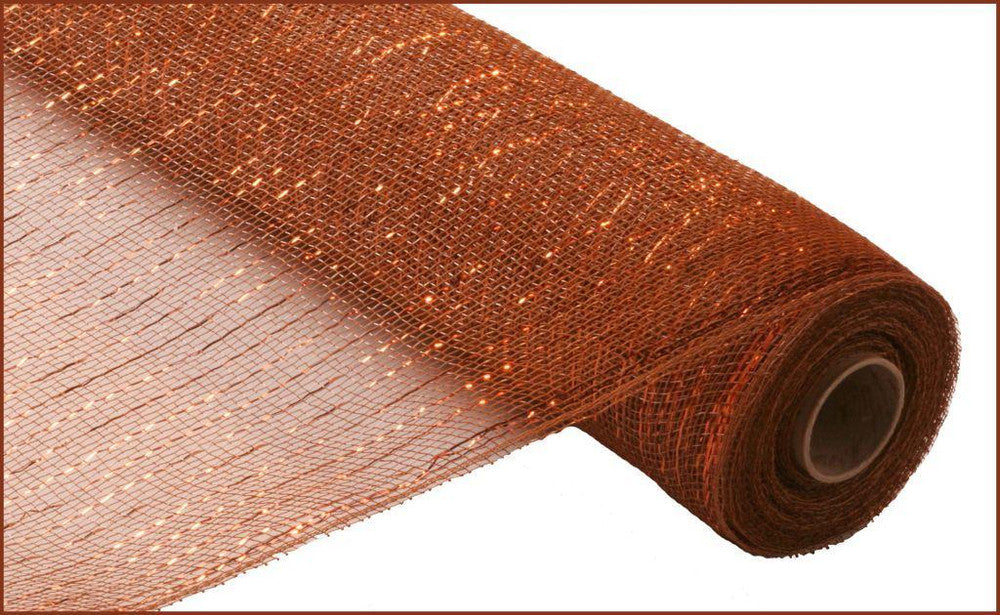 21" Deco Poly Mesh: Metallic Brown/Copper Foil - The Wreath Shop