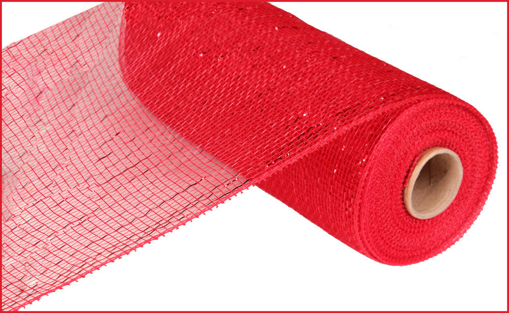 10" Deco Poly Mesh: Metallic Red - The Wreath Shop