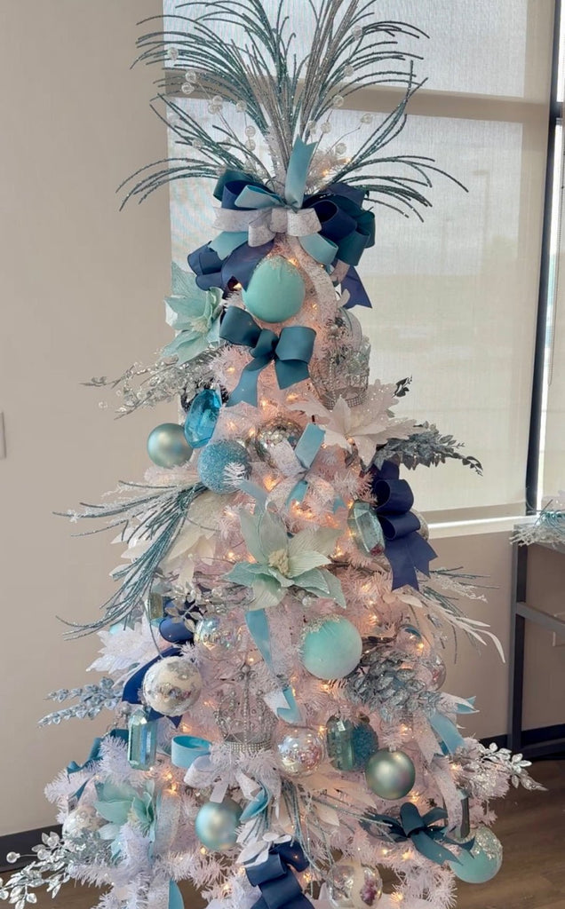 Icy Blues Christmas Tree - The Wreath Shop