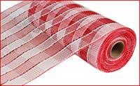 10" Deco Poly Mesh: Metallic Red and White Plaid - RE1351N5 - The Wreath Shop