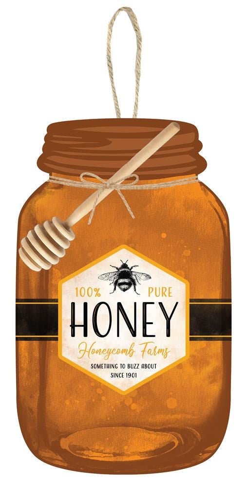 10" Honey Mason Jar Sign - AP7173 - The Wreath Shop