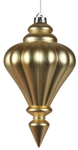 10" Matte Finial Ornament: Gold - XH941908 - The Wreath Shop