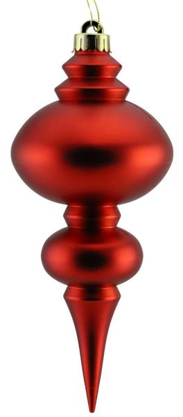 10" Matte Finial Ornament: Red - XH957624 - The Wreath Shop