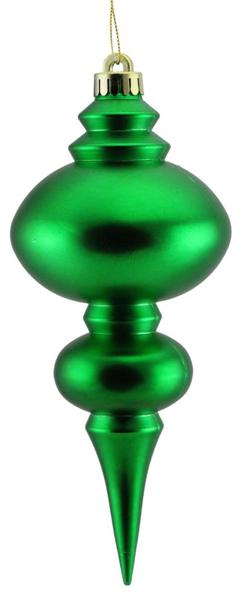 10" Matte Finial Stripe Ornament: Emerald Green - XH957606 - The Wreath Shop