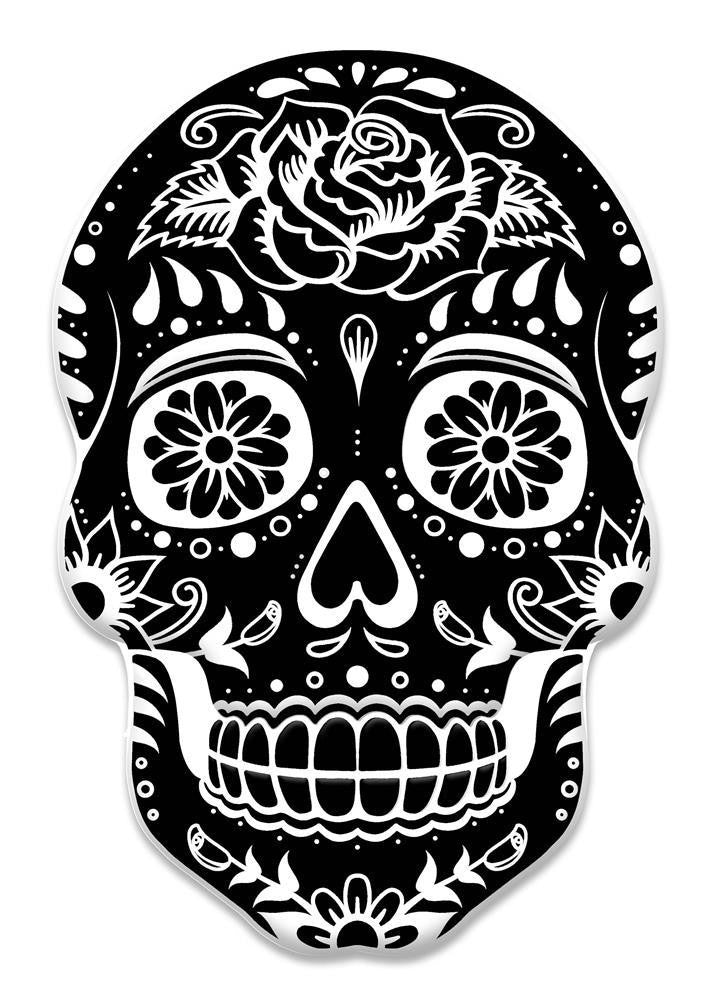 10" Metal Sugar Skull: Black/White - MD1000 - The Wreath Shop