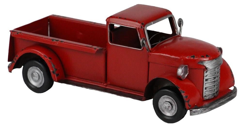 10" Metal Vintage Truck: Red - AM039931 - The Wreath Shop