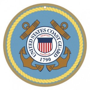 10" round US Coast Guard Logo Wooden Sign - SJT15419 - The Wreath Shop