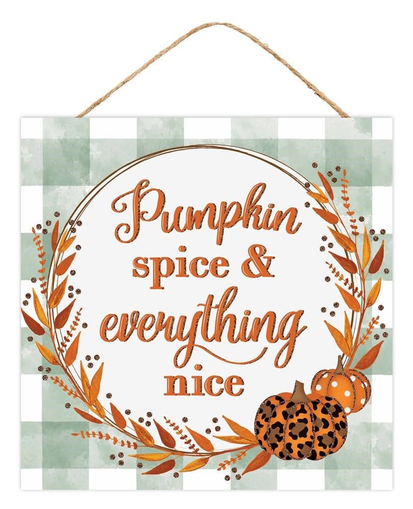 10" Sq Pumpkin Spice Sign - AP8895 - The Wreath Shop