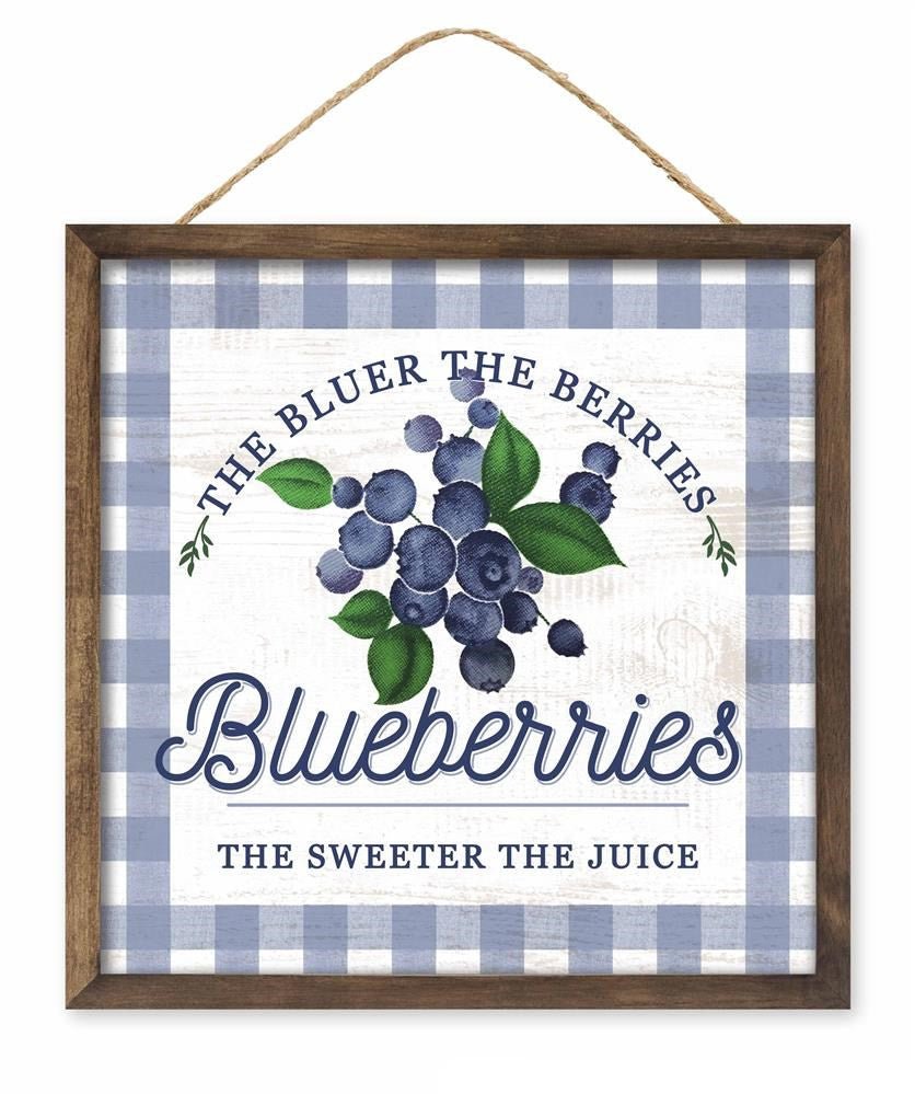 10" Square Blueberries Sign - AP7194 - The Wreath Shop