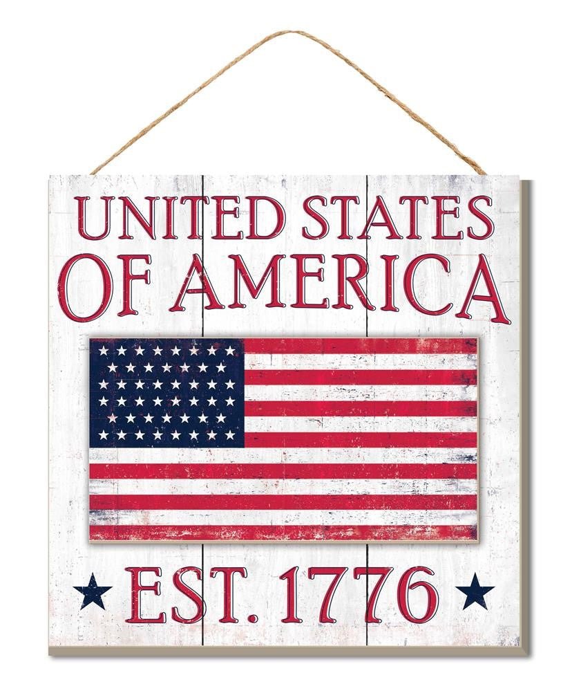10" United States of America Sign - AP8420 - The Wreath Shop