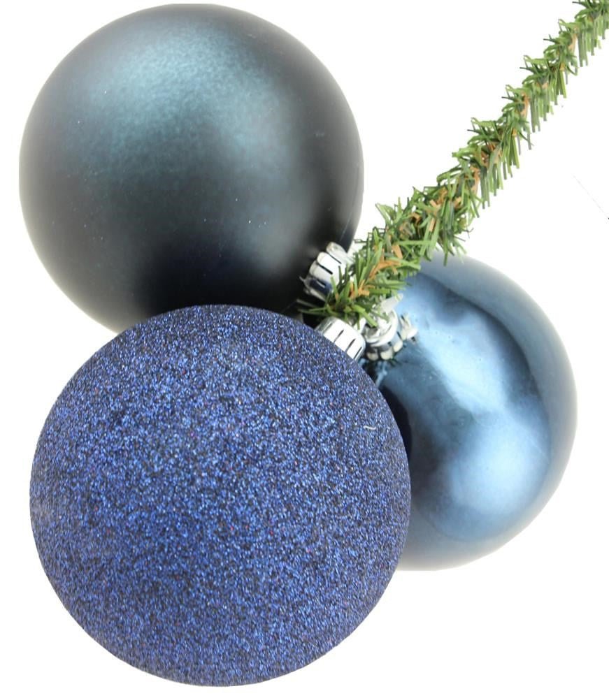 100mm Ball Ornament Cluster x 3: Navy Blue - XP355419 - The Wreath Shop