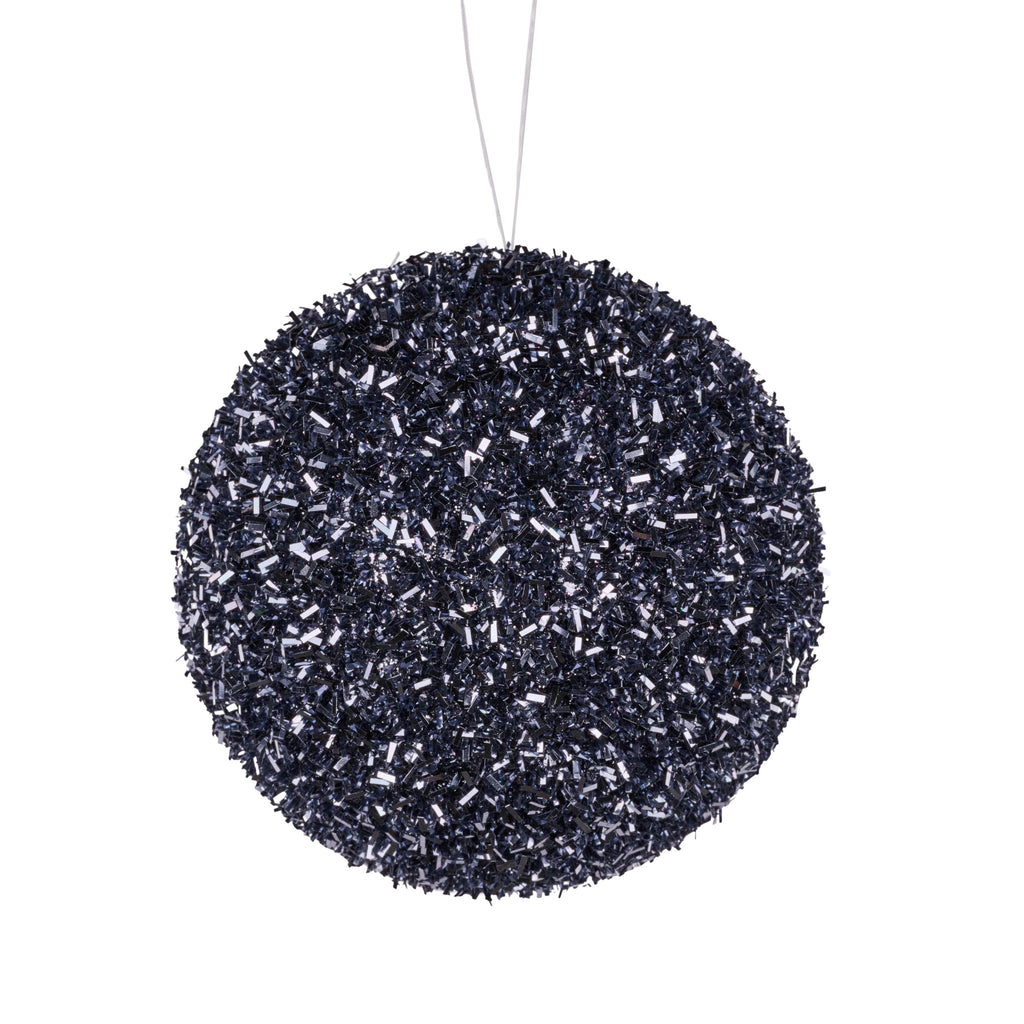 100mm Foil Glitter Ball Ornament: Pewter - XY6525HM - The Wreath Shop