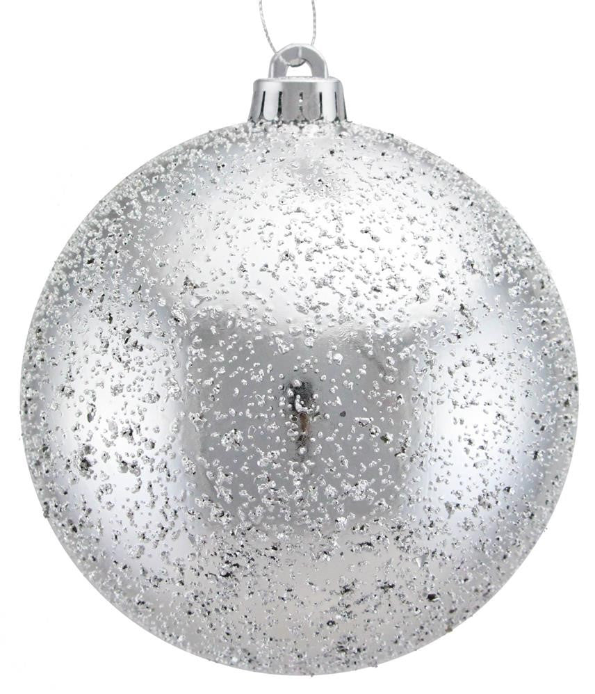100mm Ice Ball Ornament: Silver - XY882026 - The Wreath Shop