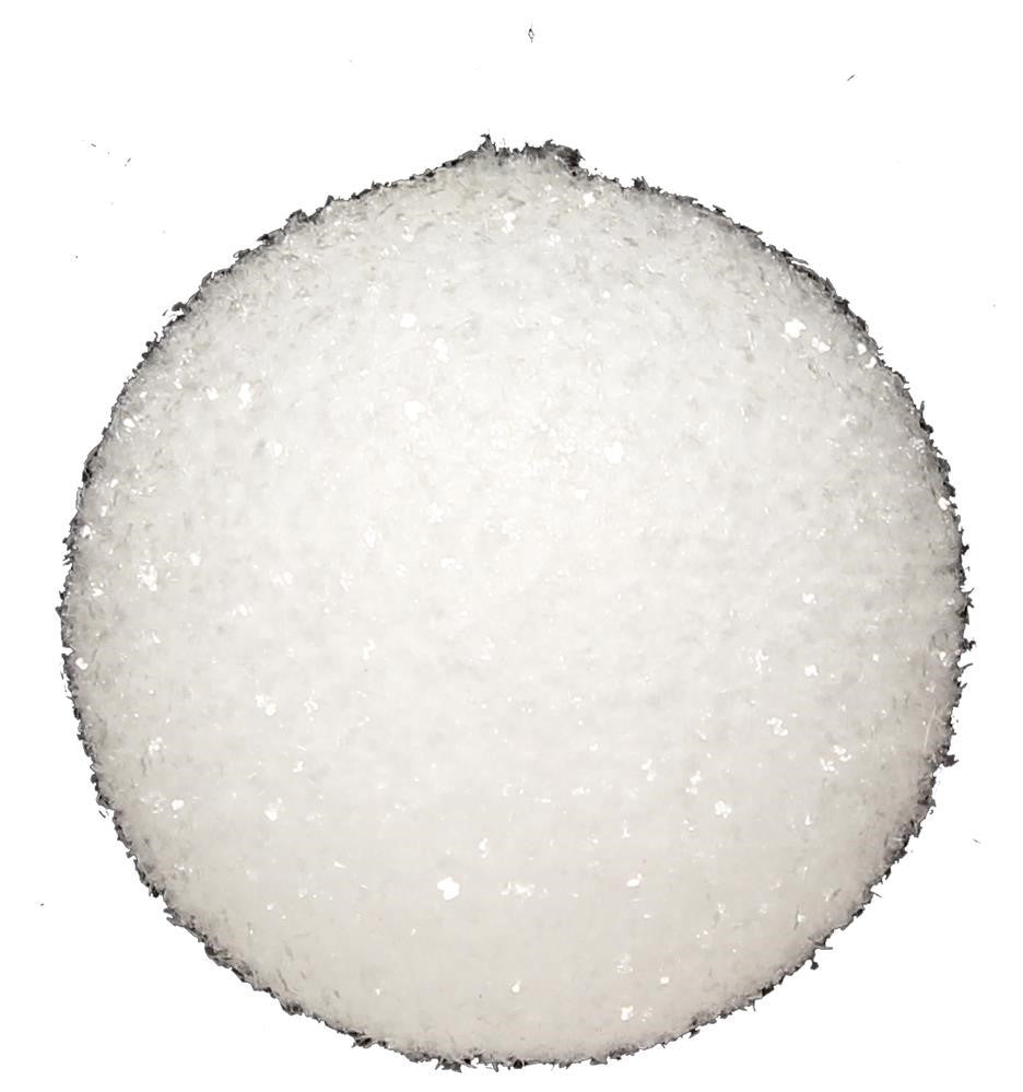 100mm White Tinsel Snowball Ornament - XJ430027 - The Wreath Shop