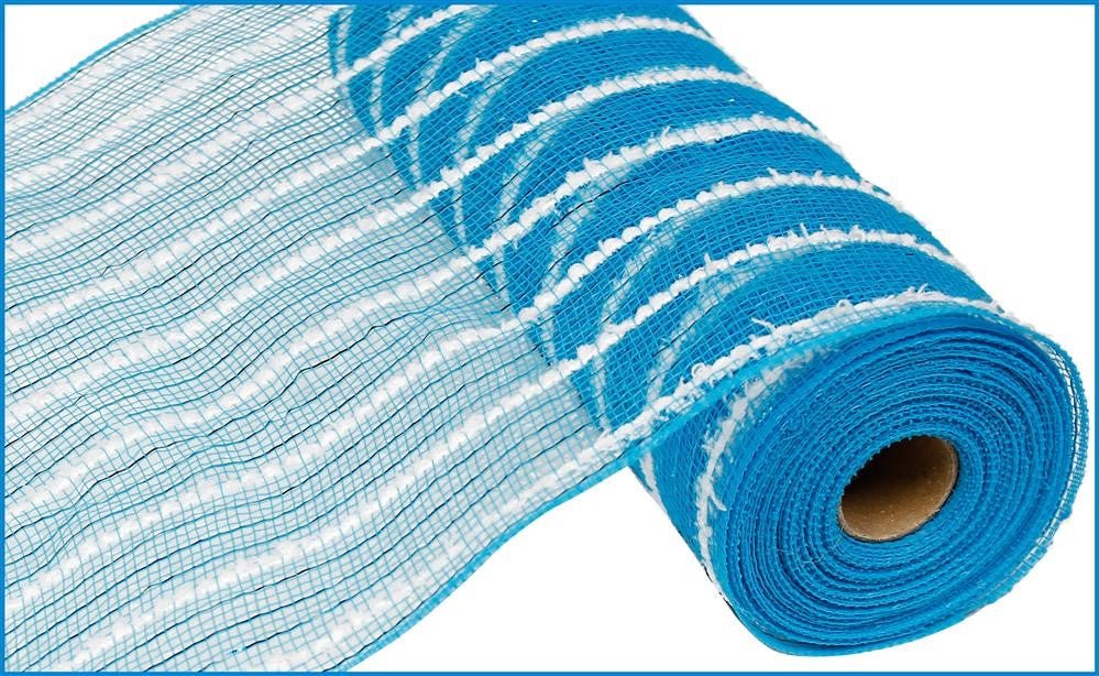 10.25" Metallic Cotton Drift Mesh: Turquoise Blue - 10yds - RY810067 - The Wreath Shop