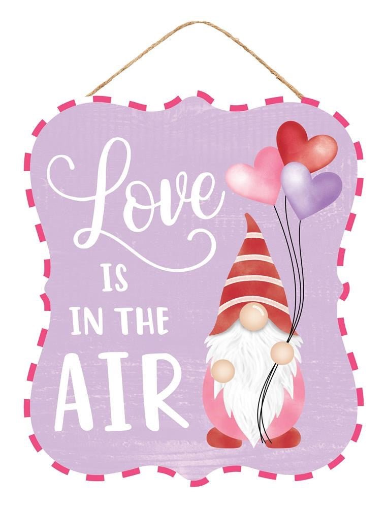 10.5" Love is in the Air Gnome Sign - AP7184 - The Wreath Shop