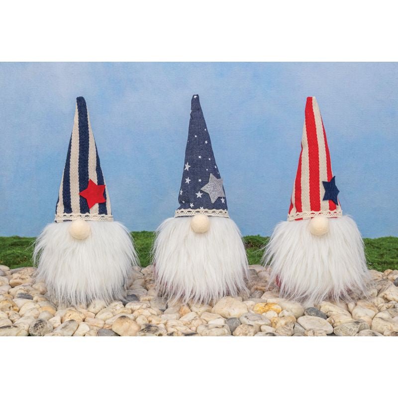 11" Patriotic Gnome - 62397 - Blue Stripe - The Wreath Shop